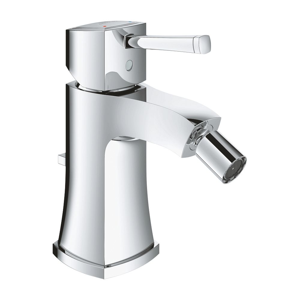 Robinetterie de bidet Grohe Grandera à levier unique, montage à un trou, garniture de vidange à tige 1 1/4", chromé, 24372000