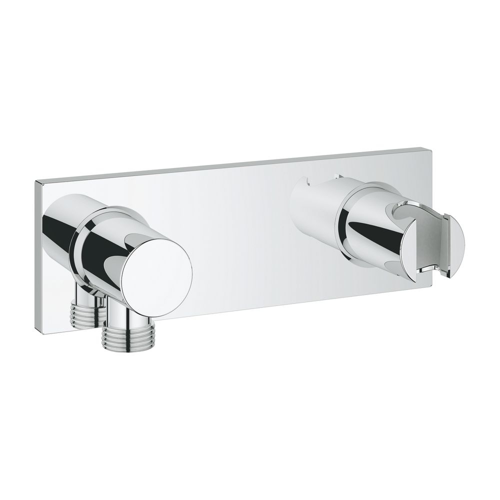 Grohe Grohtherm F coude de raccordement mural avec support de pommeau intégré, pour 35034000, sans kit de gros œuvre, chromé, 26878000