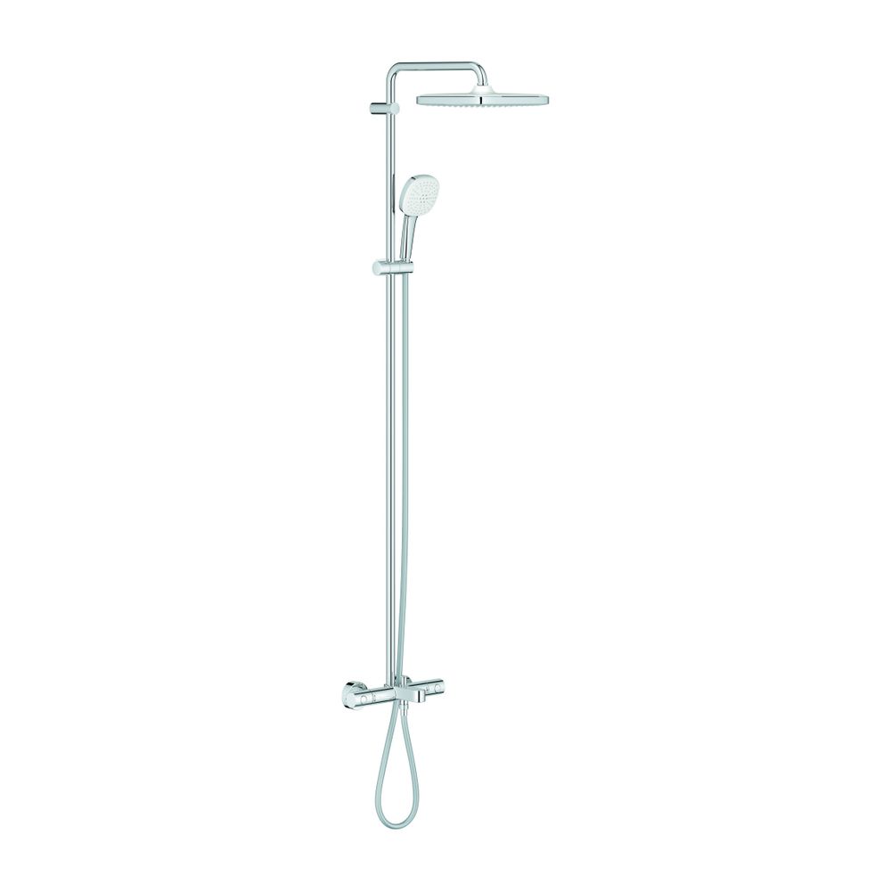 Grohe Tempesta Duschsystem 250 Cube Tête de douche de baignoire et pommeau de douche Tempesta 250 Cube, Chromé, 26691001