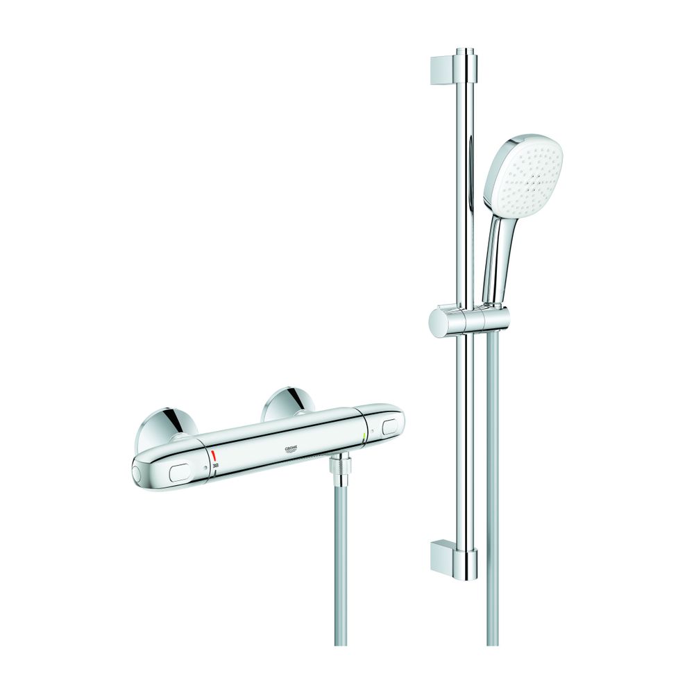Grohe Grohtherm 1000 mit Tempesta Brausestangenset 600mm, mit 2 modes de jet Rain/Jet, chromé, 34820005