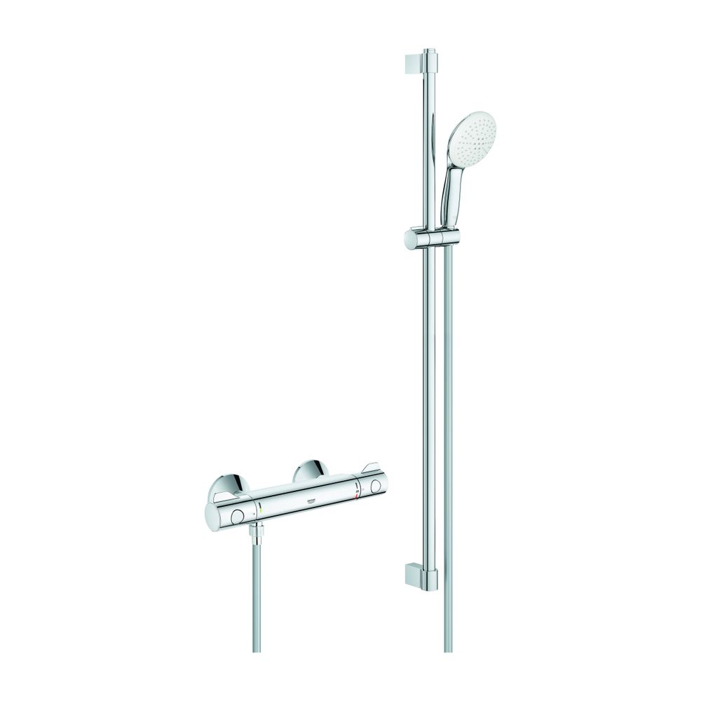 Robinetterie thermostatique de douche Grohtherm 800 montage mural chromé GROHE