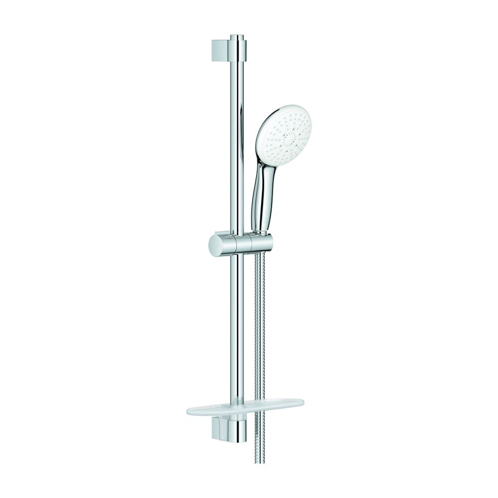 Kit de colonne de douche Grohe Tempesta 110, 600 mm, flexible Relexaflex 1750 mm métal, 3 modes de jet, débit 7,4 l/min, avec rangement, chromé