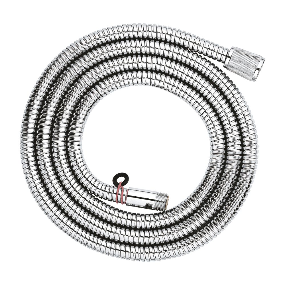 Grohe Flexible de douche métallique 200 cm pour garniture de douche de baignoire/rebord de carrelage, chromé, 28158001
