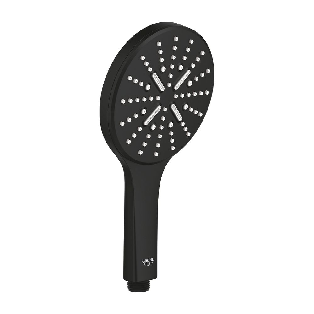 Grohe Rainshower SmartActive 130 Douchette, 3 modes de jet, limiteur de débit 9,5 l/min, Phantom Black, 22127KF0