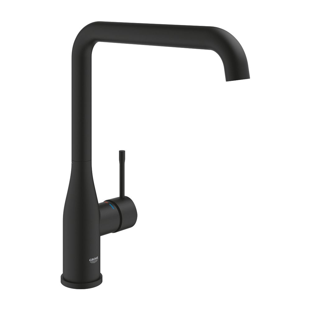 Robinetterie de cuisine Grohe Essence à montage monotrou, bec orientable, Phantom Black, 30505KF0