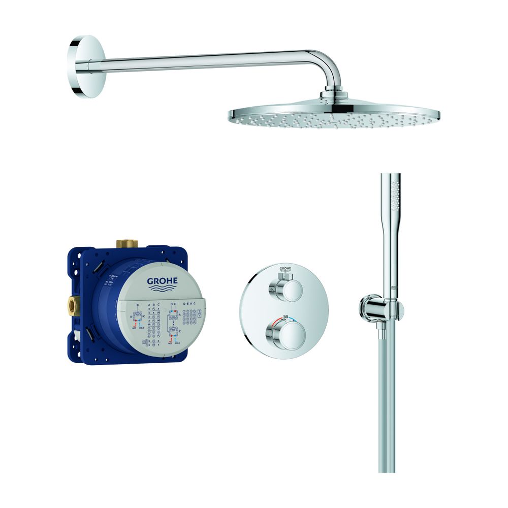 Système de douche Grohe Grotherm UP avec pommeau Rainshower Mono 310 UP-Batt. 2 sorties Euphoria Cosmopolitan Stick, chromé, 34869000