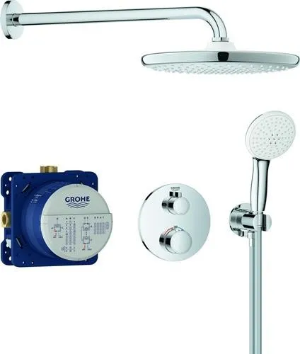 Système de douche Grohe Grohtherm 34872 UP avec FMS rond/SmartBox/Set pommeau et flexible chromé