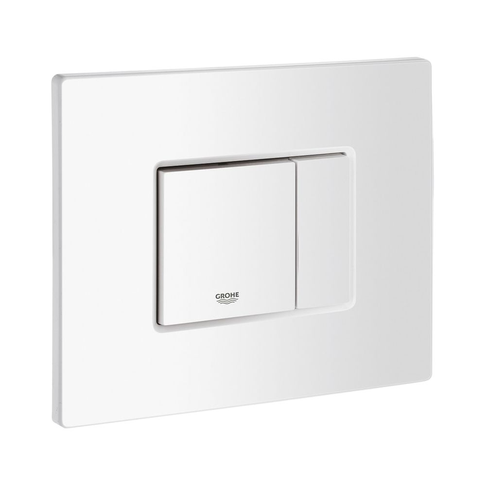Grohe Skate Cosmopolitan WC-Betätigung, 156x197mm, montage vertical et horizontal, chasse double volume et commande Start/Stop, blanc alpin