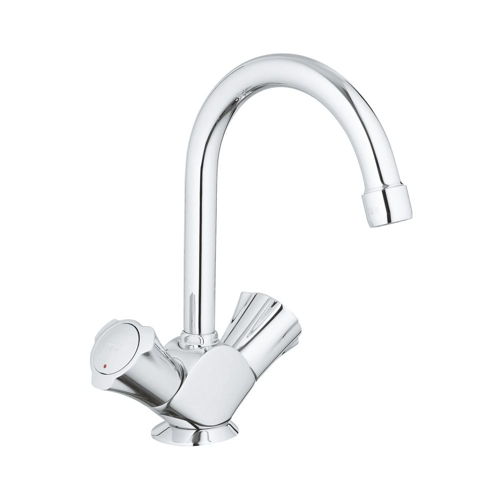 Robinetterie de lavabo Grohe Costa à deux poignées avec mécanisme de vidange par tige, chromé