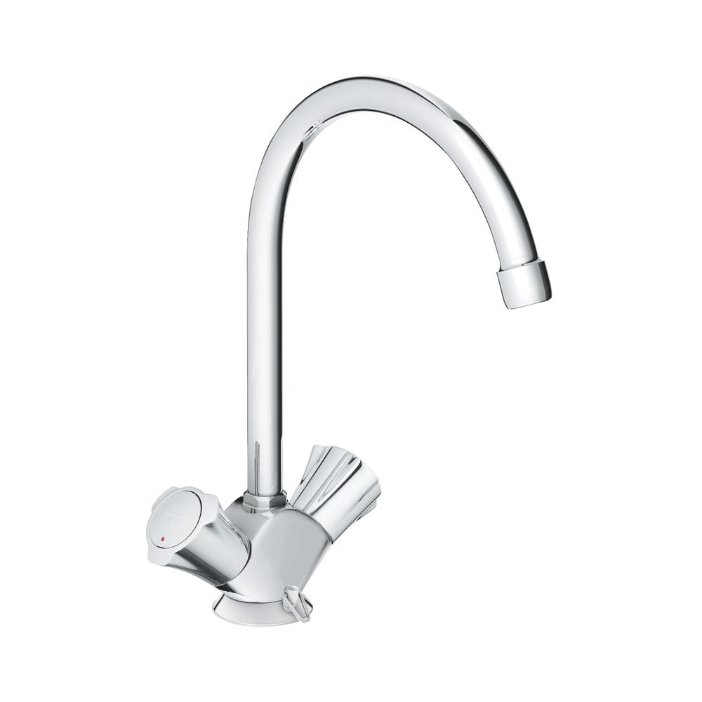 Mitigeur monocommande Grohe Costa pour évier, bec pivotant, basse pression pour chauffe-eau ouverts, débit max. 8,4 l/min, chromé