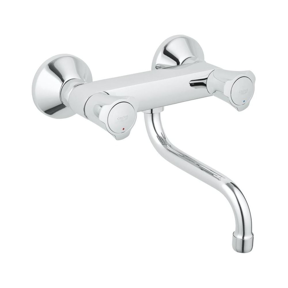 Robinet mural Grohe Costa pour évier, bec pivotant, portée 200 mm, chromé, 31187001