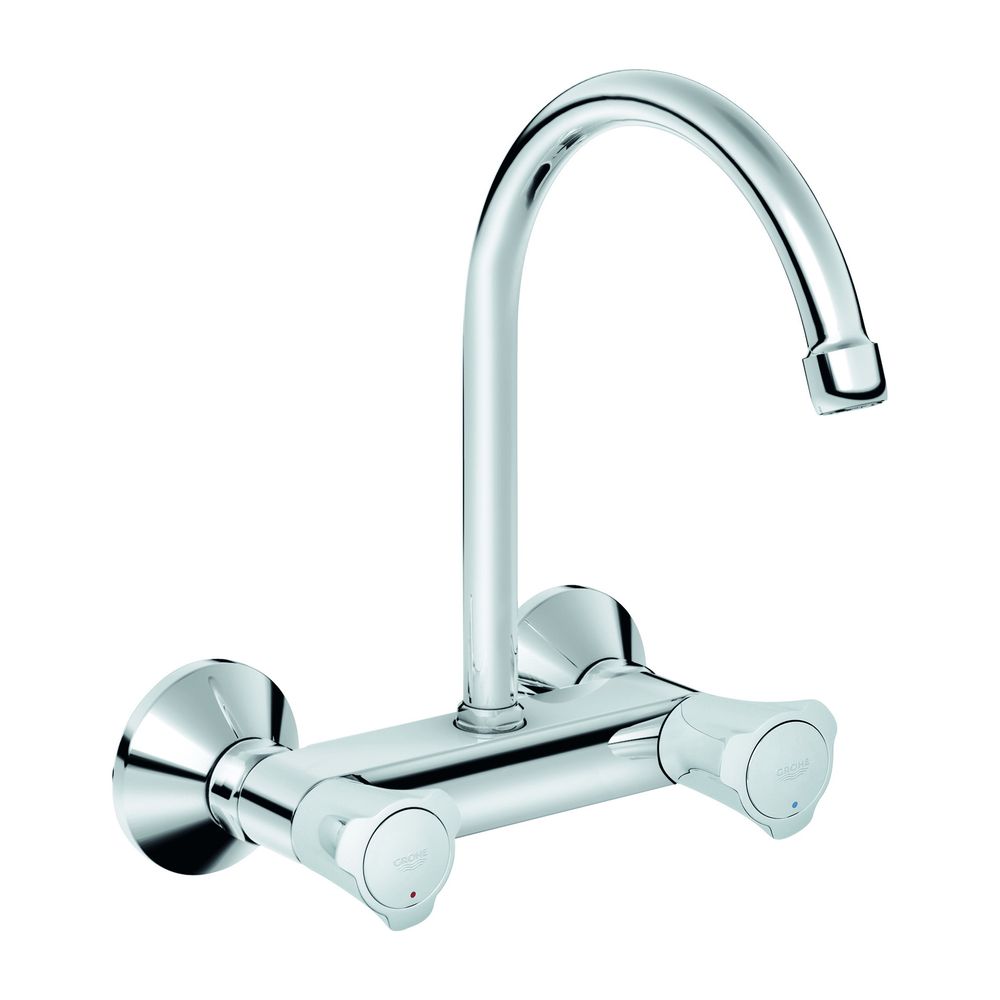 Robinetterie de lavabo Grohe Costa murale, bec orientable 360°, raccords S, chromé, 31191001