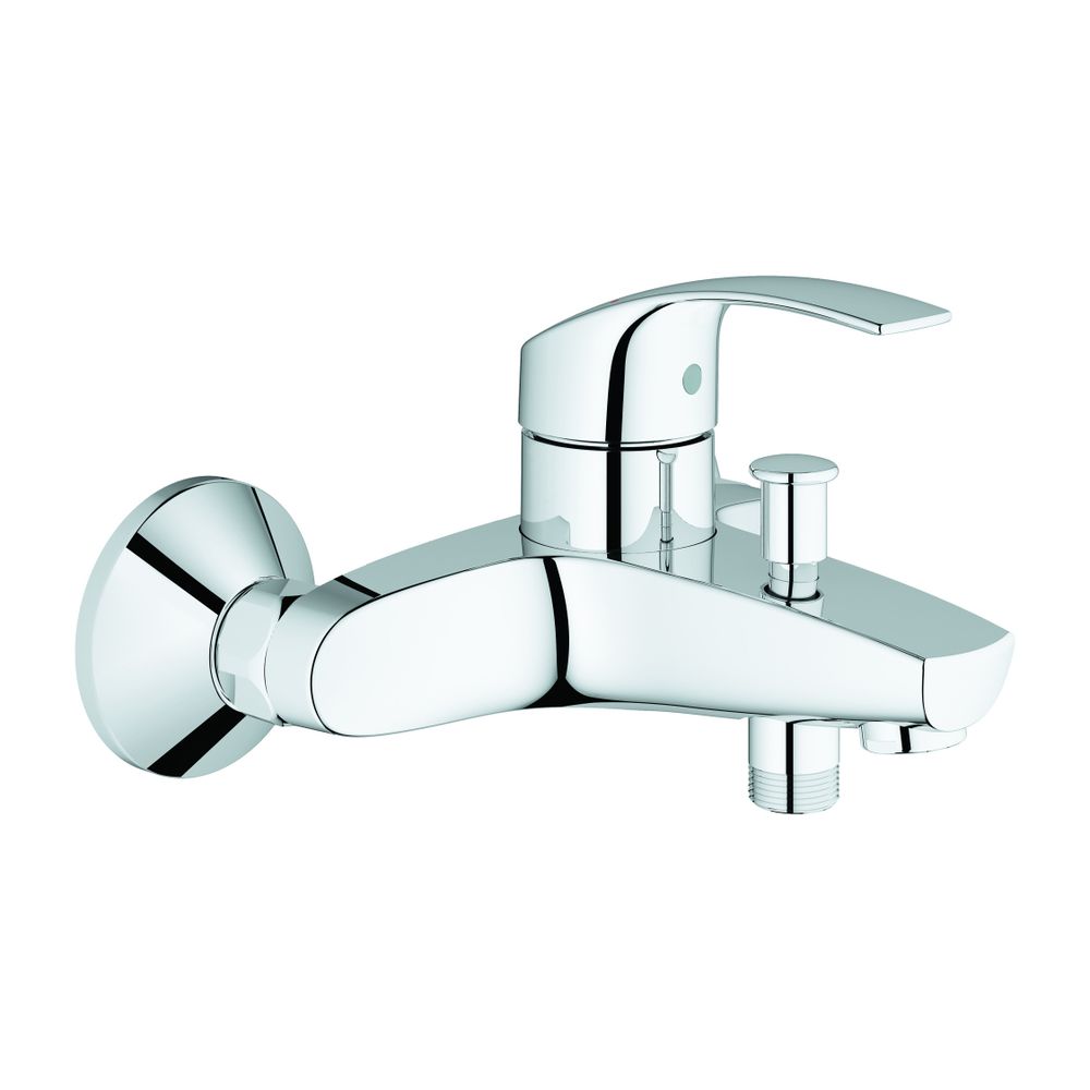 Robinetterie monocommande pour baignoire Eurosmart, montage mural, chromé, 33300002