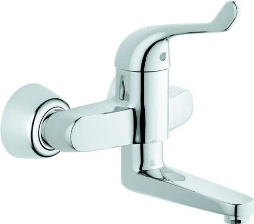 Robinetterie de lavabo Grohe Eurosmart Care mitigeur mural à levier unique, longueur de levier 120 mm, portée 197 mm, chromé