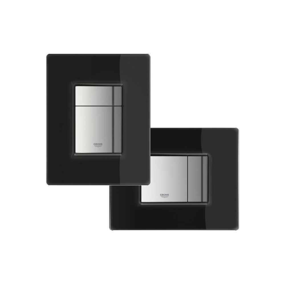 Grohe Skate Cosmopolitan Plaque de commande WC, 156x197mm, surface en verre, montage vertical et horizontal, Velvet Black
