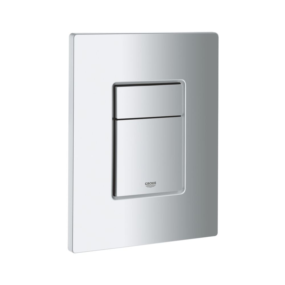 Plaque de recouvrement GROHE avec bouton-poussoir, chromé mat, 42371P00