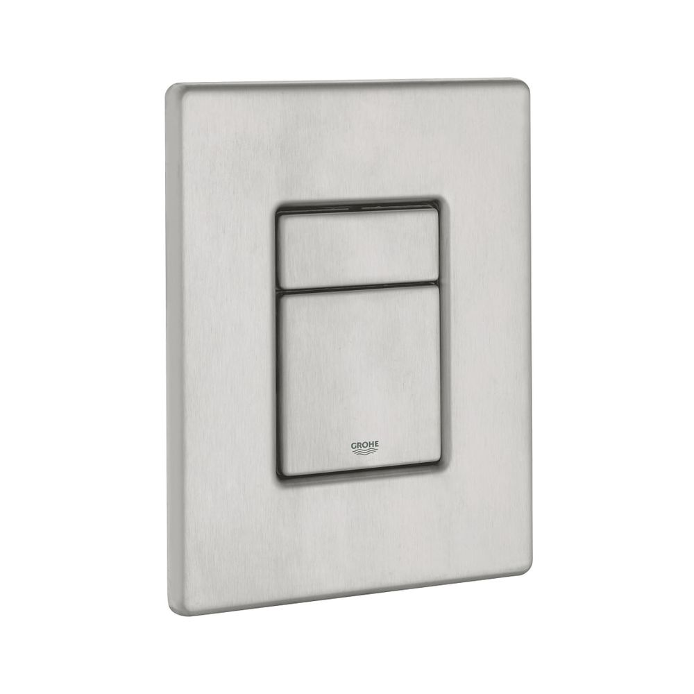 Plaque de recouvrement Grohe avec bouton-poussoir, acier inoxydable, 42371SD0