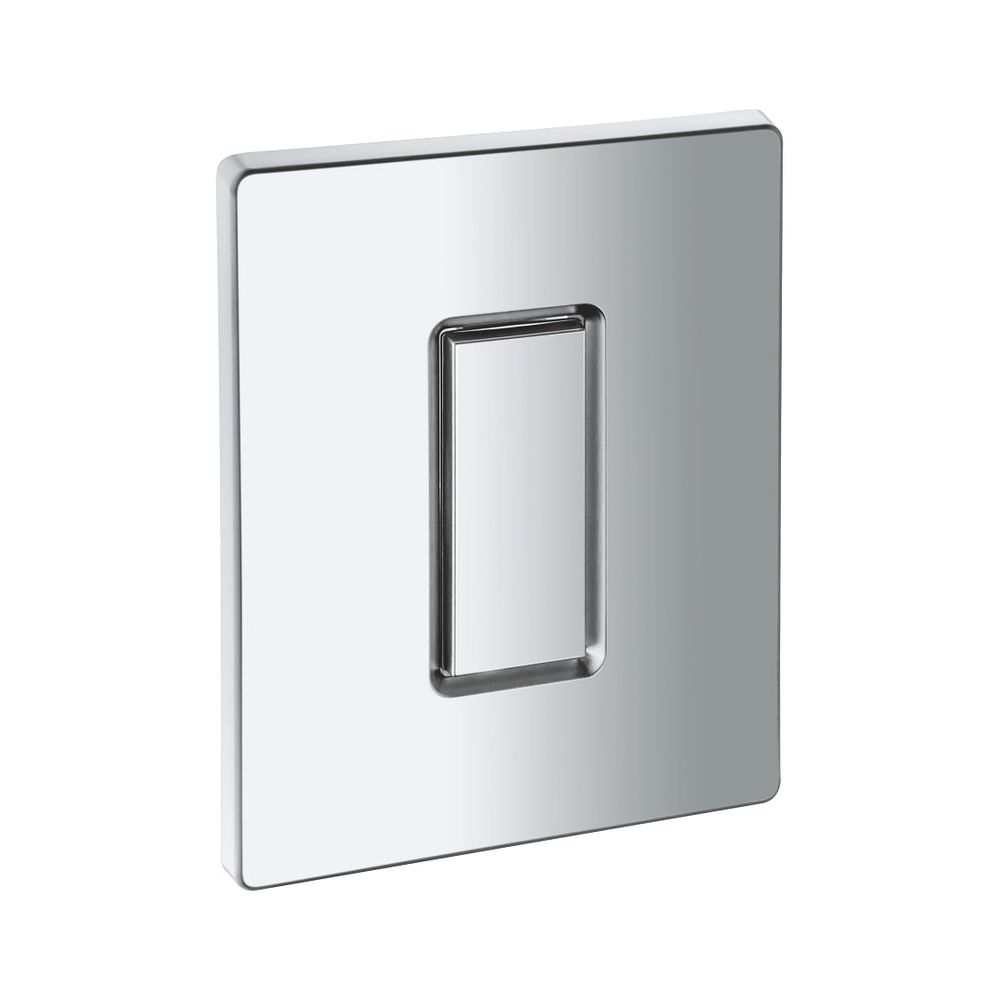 Plaque de recouvrement Grohe avec bouton-poussoir, finition chrome mat, 42377P00