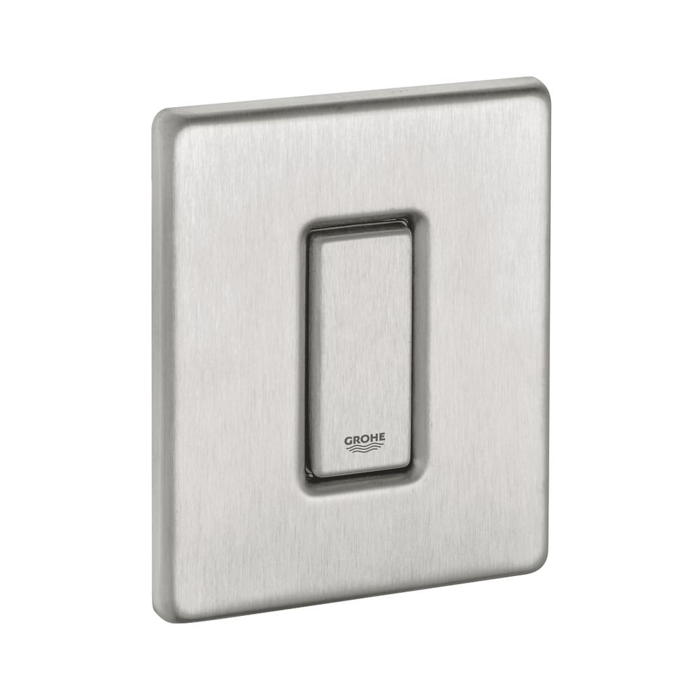 Plaque de recouvrement Grohe avec bouton-poussoir, acier inoxydable, 42377SD0