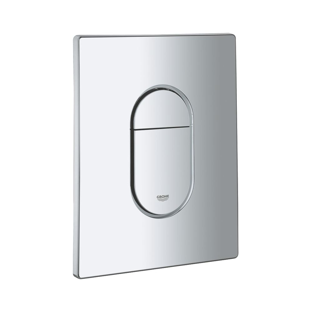 Plaque de recouvrement avec bouton-poussoir, montage vertical, chromé, 42378000
