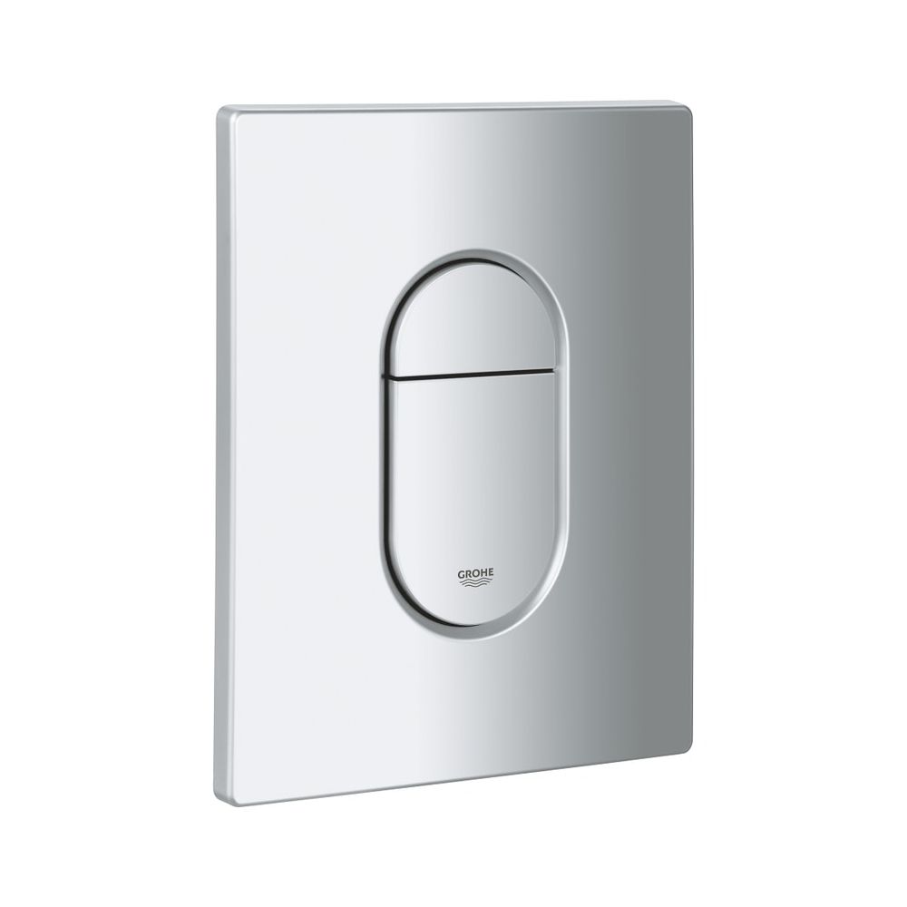 Plaque de recouvrement Grohe mat chromé avec bouton-poussoir, montage vertical, 42378P00