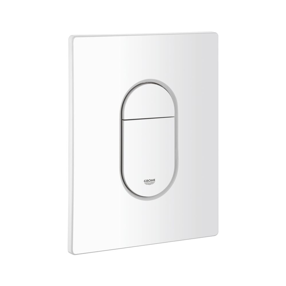 Plaque de recouvrement Grohe avec bouton-poussoir, montage vertical, blanc alpin, 42378SH0