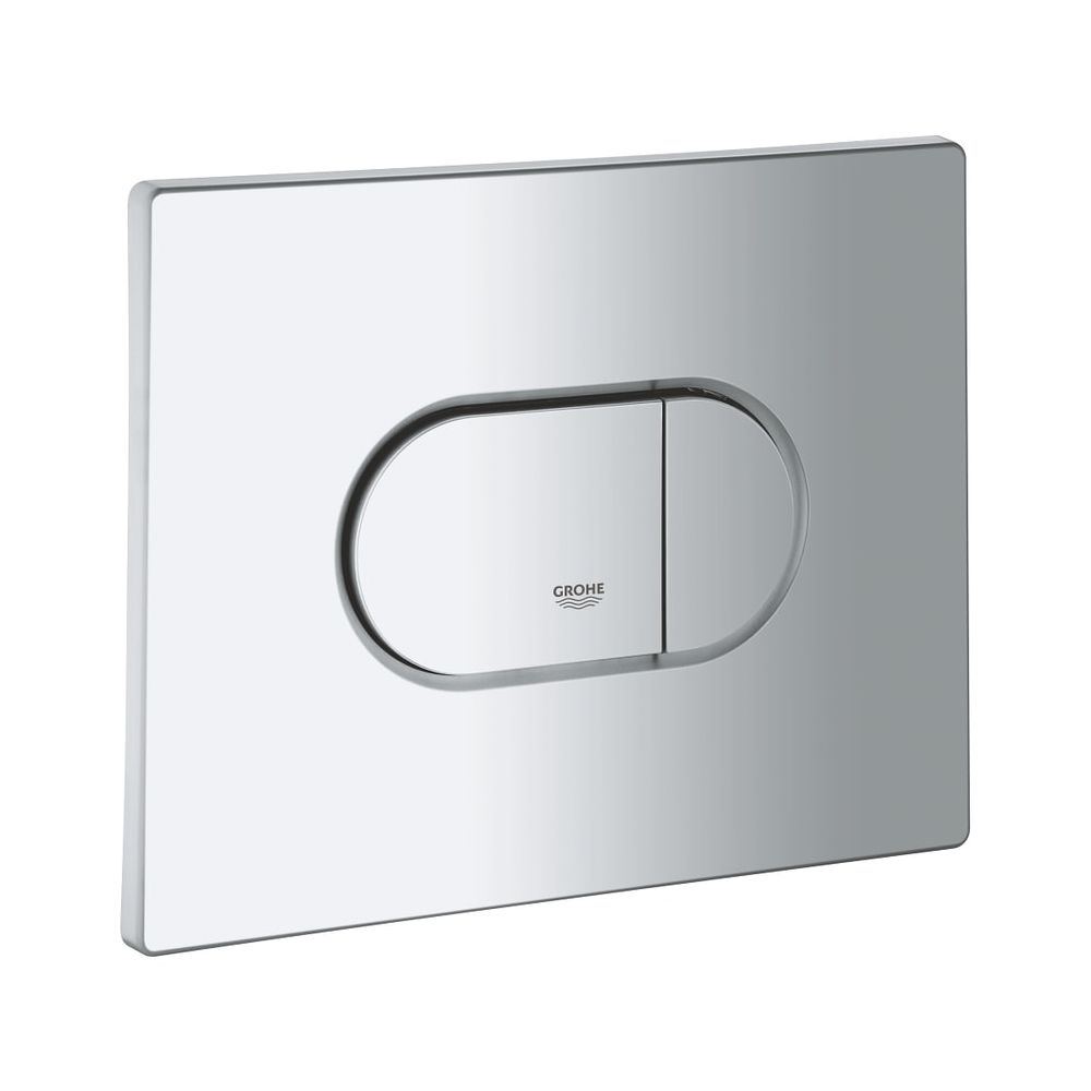 Plaque de recouvrement Grohe avec bouton-poussoir, finition chrome mat, 42379P00