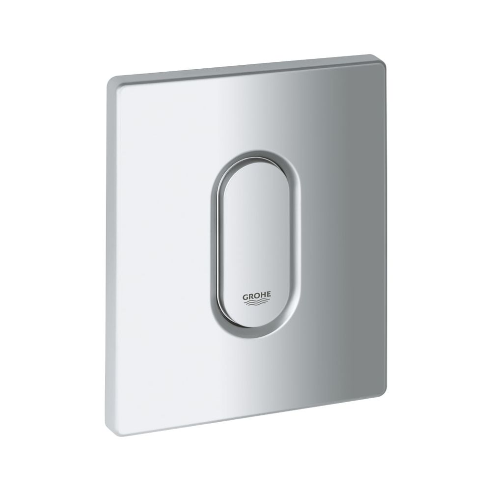 Plaque de recouvrement Grohe avec bouton-poussoir, finition chrome mat, 42380P00