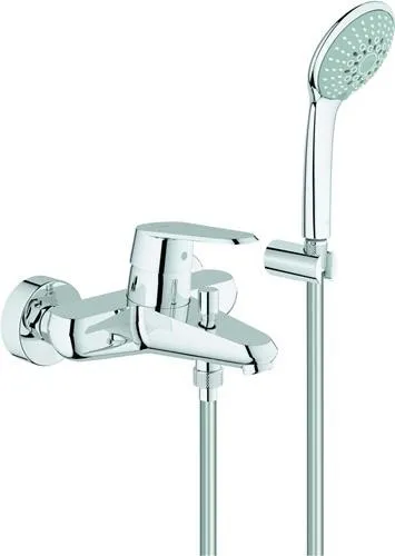Grohe Eurodisc Cosmopolitan mittelevier robinetterie de baignoire, montage mural, avec garniture de douche, chromé, 33395002