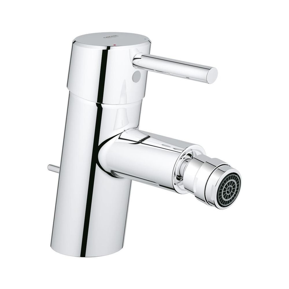 Robinetterie de bidet Grohe Concetto à levier unique, montage 1 trou, 1 1/4" garniture à tige de vidange, chromé, 32208001