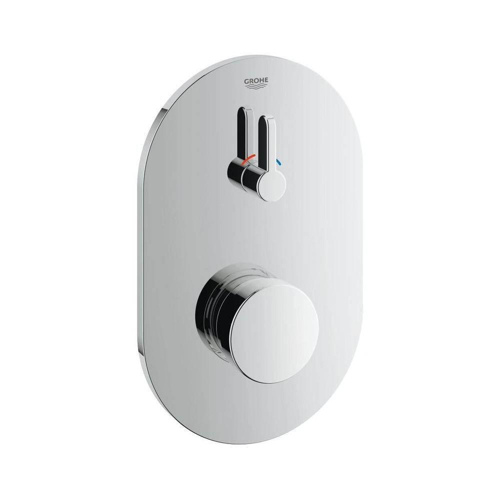 Grohe Eurosmart CT Mitigeur de douche à fermeture automatique, avec mélangeur, kit de montage prêt à poser pour boîte d'encastrement UP 36 322 001, chromé, 36321000