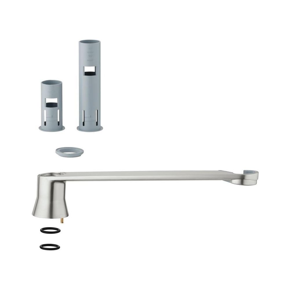 Support de douchette Grohe pour mitigeur monocommande, avec douchette pro, compatible versions haute et basse, Supersteel, 46734DC0