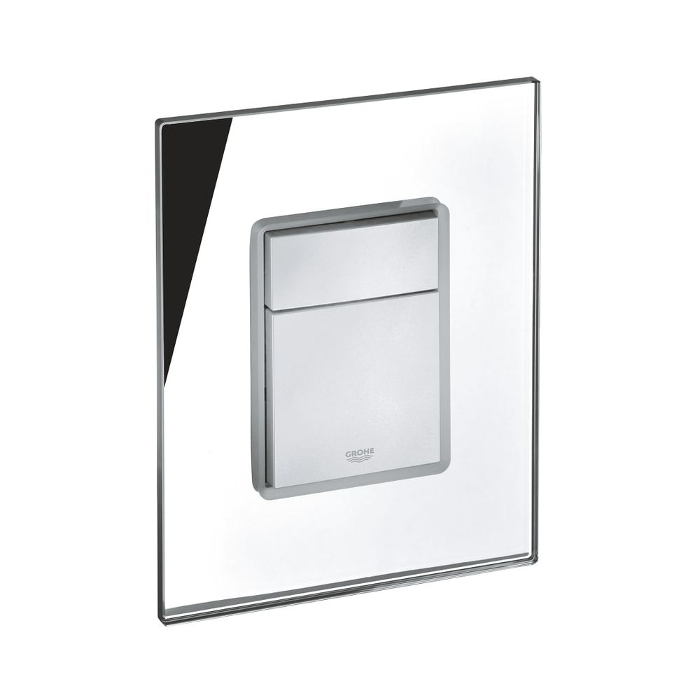 Plaque de recouvrement en verre pour miroir avec bouton-poussoir Grohe, 423690A0