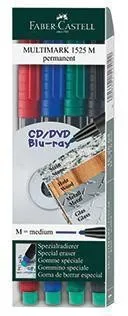FABER-CASTELL Marqueur pour CD/DVD MULTIMARK 152504 1 mm Lot de 4 — lot de 4 pièces