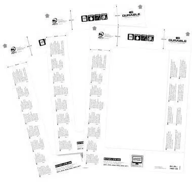 Plaques d'insertion DURABLE pour étiquettes de noms Badgemaker 21,0 x 6,1 cm 1 boîte = 20 pcs. — lot de 20 pièces