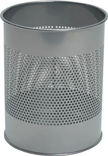 Corbeille à papier DURABLE 15 l H315 x Ø260 mm grille métallique époxy argent métallisé