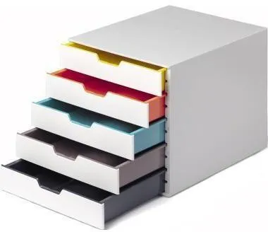 Boîte à tiroirs Durable VARICOLOR MIX 5, 5 tiroirs gris/multicolore