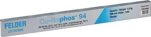 Baguette de brasure cuivre Felder Cu-Rophos® 94 CP 203 D2xL500mm noir 1 kg