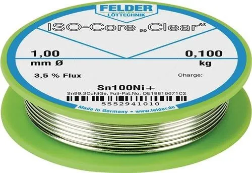 Fil à souder ISO-Core® Clear 2 mm 250 g Sn100Ni+ Felder