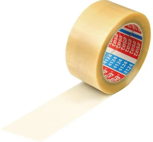 Tesa Ruban adhésif 4124 largeur 50 mm longueur 66 m épaisseur 65µ PVC transparent silencieux