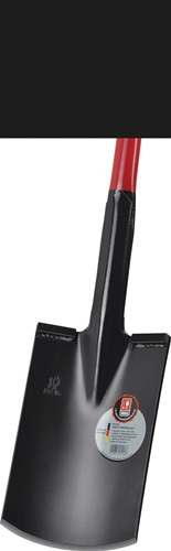 Bêche IDEAL Kraftspaten 280 x 190 / 180 mm taille 2 Plus avec manche en acier tubulaire et pommeau en bois dur