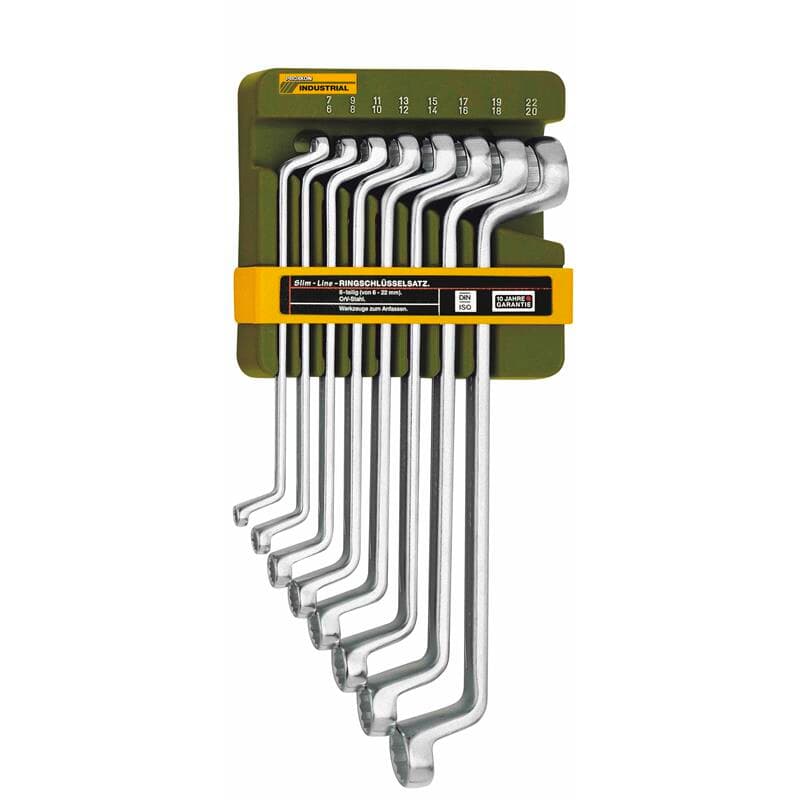 Jeu de clés à fourche double PROXXON 23810, 8 pièces de 6 x 7 à 20 x 22 mm