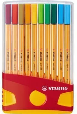 Stylos à encre STABILO point 88 ColorParad 20 pièces en 20 couleurs dans boîte en plastique