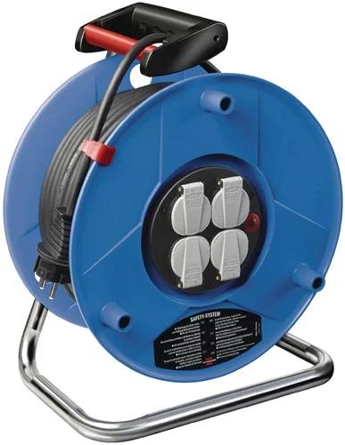 Brennenstuhl Garant enrouleur de câble 50 m H05VV-F 3 x 1,5 mm² 290 mm 4 prises avec contact de terre Plastique spécial IP20