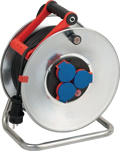 Brennenstuhl Enrouleur de câble Garant S290 50 m N05V3V3 3 x 1,5 mm² 290 mm, 3 prises de courant protégées, tôle d'acier IP44