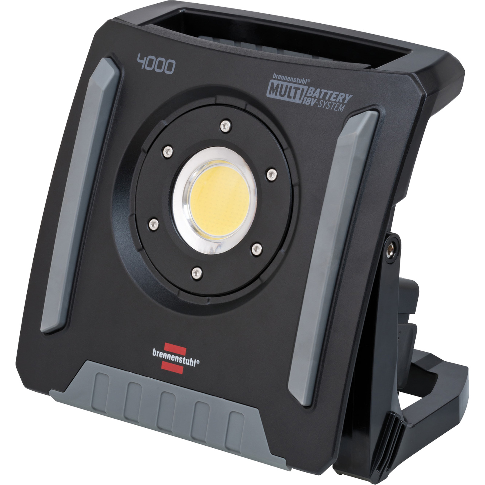 Projecteur LED sur batterie multi-compatible Brennenstuhl 4000 mAh IP65 avec 4 adaptateurs de batterie