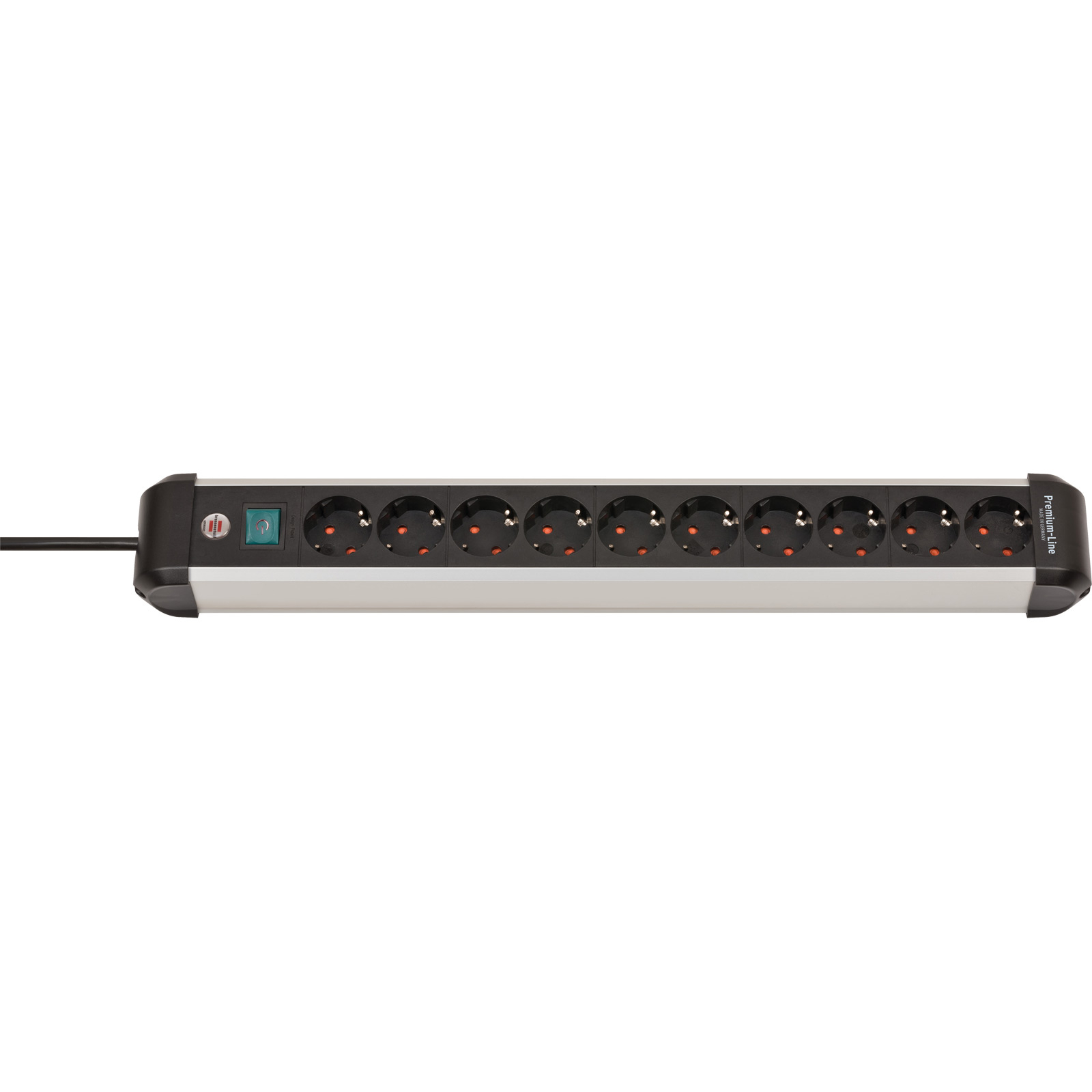 Multiprise Brennenstuhl Premium-Alu-Line avec interrupteur - 10 prises - câble 3 m H05VV-F 3G1,5 - 1391030000