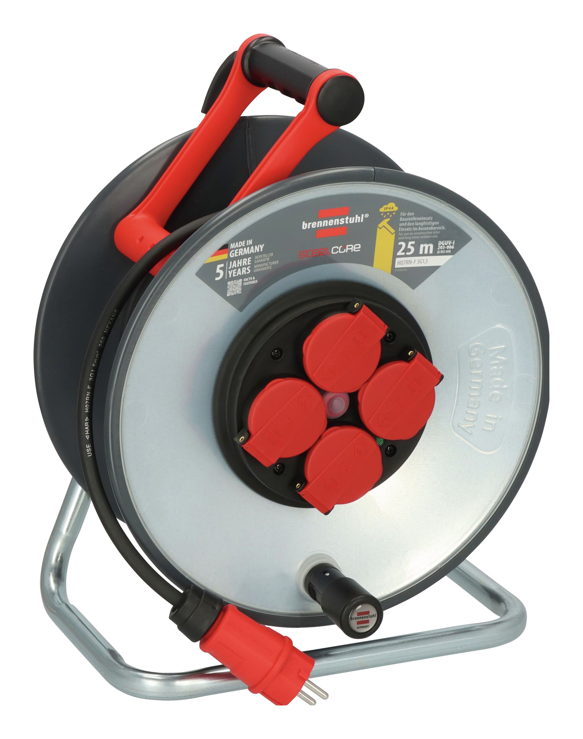 Enrouleur de câble Professionnel SteelCore Brennenstuhl SC 2100 IP44 (25 m H07RN-F 3G1,5)