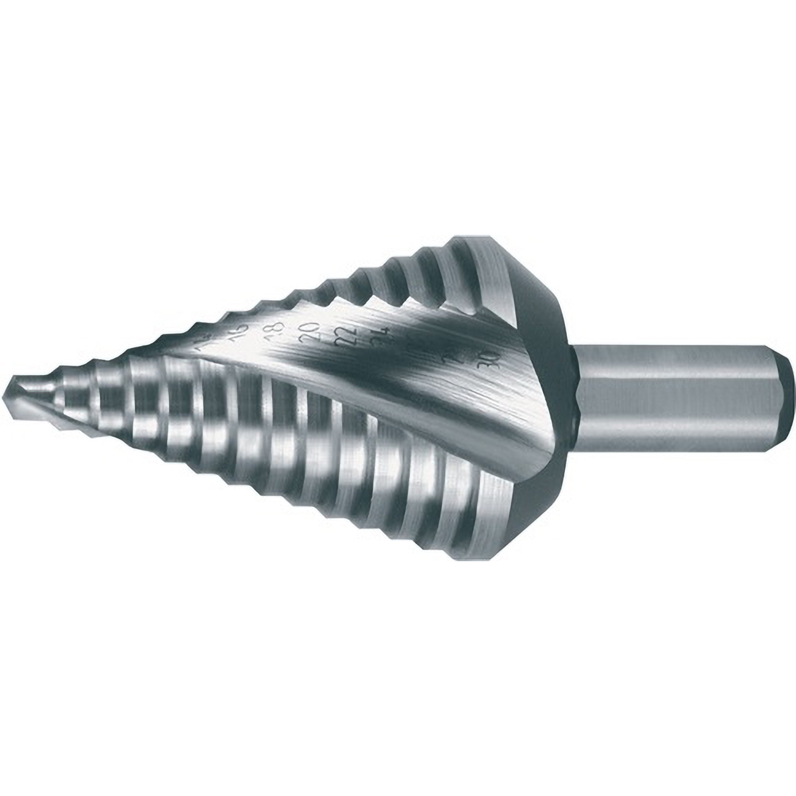 Mèche étagée HSS à rainures hélicoïdales avec affûtage en croix - courte Ø 4 - 30 mm - 101063