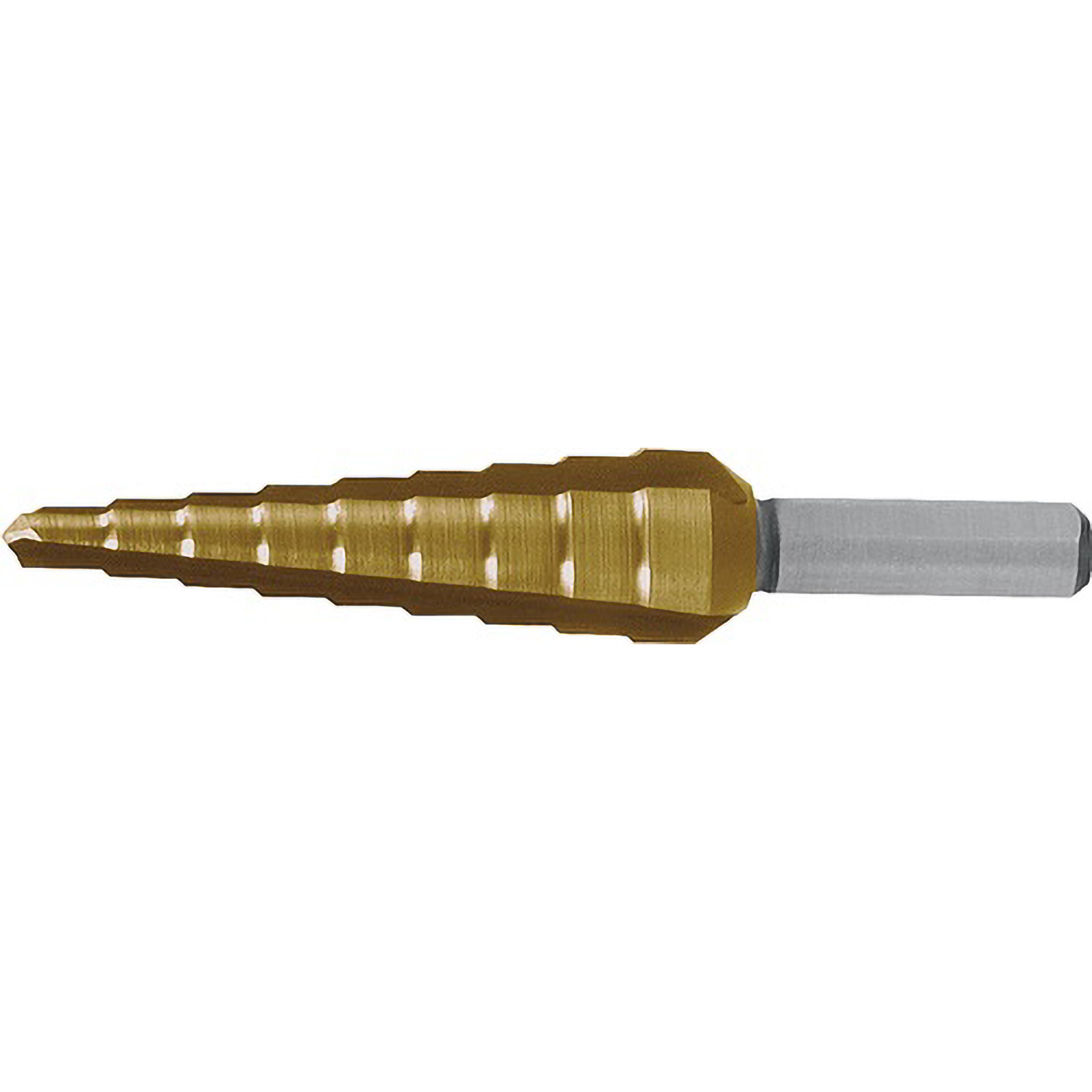 Foret étagé HSS-TiN RUKO à rainures droites et affûtage en croix Ø 4 - 12 mm - 101350-9T